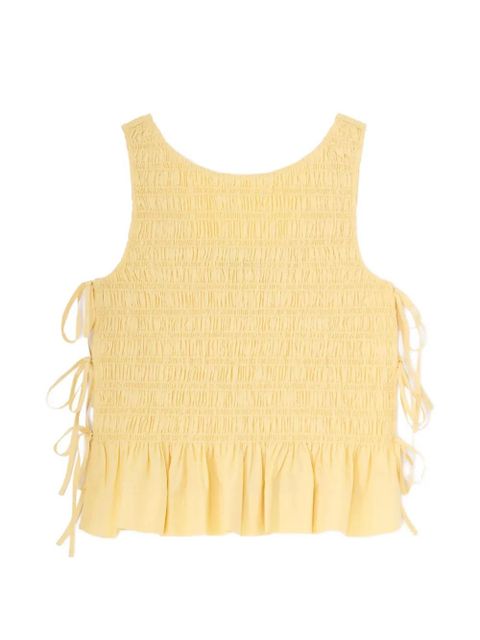 GANNI ruffled shirred tank top - Yellow - zdjęcie produktu nr 2
