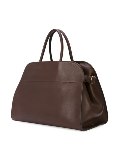 The Row Margaux leather tote - Brown