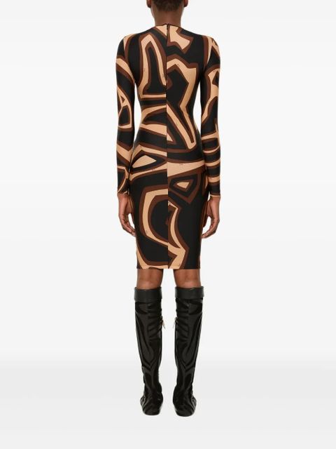 PUCCI wave-print long-sleeve dress - Black