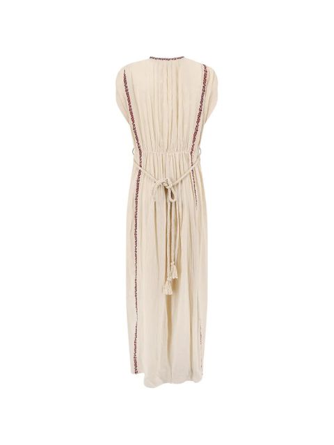 MARANT ÉTOILE embroidered tie waist dress - Neutrals - zdjęcie produktu nr 2