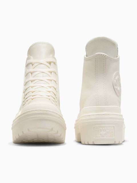 Converse trampki skórzane Chuck Taylor All Star Lugged Heel damskie kolor biały A10370C