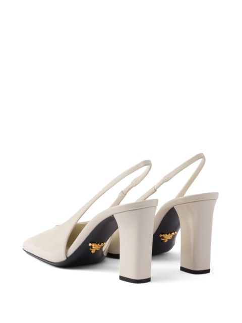 Prada 85mm leather slingback pumps - Neutrals - zdjęcie produktu nr 2