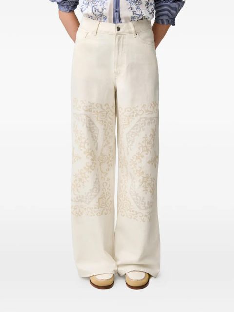 Claudie Pierlot patterned wide-leg jeans - Neutrals
