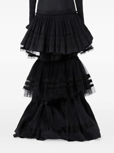 Blumarine tiered maxi skirt - Black