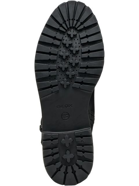 Geox botki skórzane D IRIDEA damskie kolor czarny na płaskim obcasie D56HRD 00043 C9999