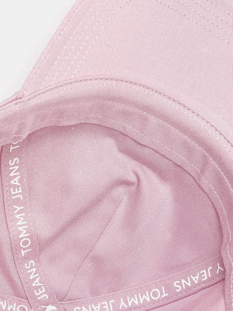 Tommy Jeans czapka z daszkiem bawełniana kolor różowy z aplikacją AW0AW16991 - zdjęcie produktu nr 2