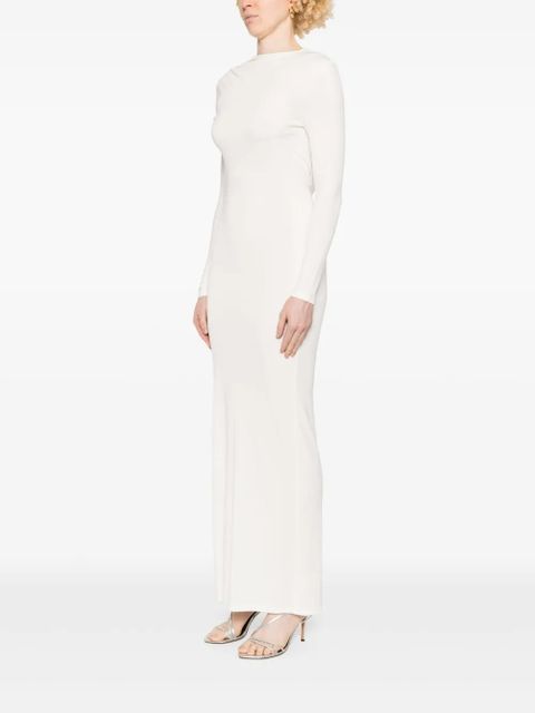 Self-Portrait gathered jersey maxi dress - White
