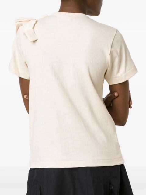 Comme Des Garçons ruffle appliqué T-shirt - Neutrals