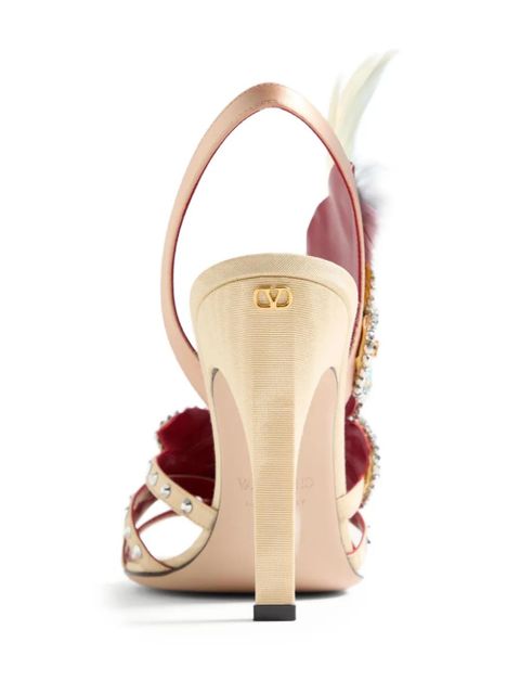 Valentino Garavani 105mm Dans Le Foyer crystal-embellished sandals - Yellow