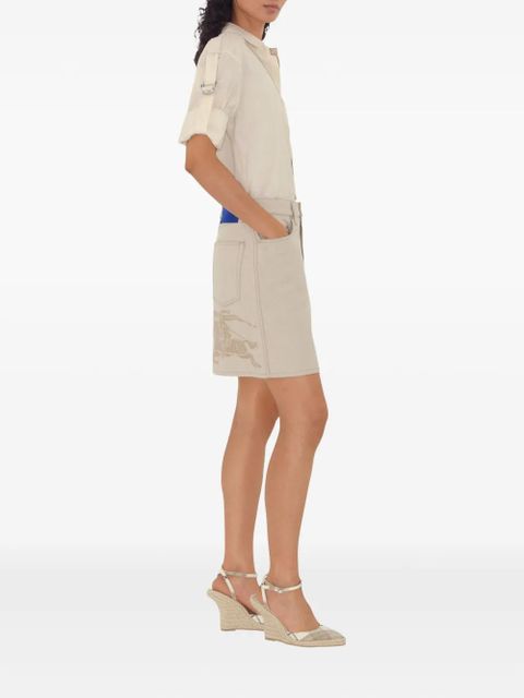 Burberry logo-embroidered silk shirt - White - zdjęcie produktu nr 2