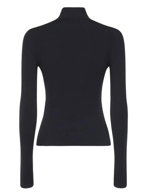 Balenciaga logo-detail ribbed turtleneck top - Black - zdjęcie produktu nr 2