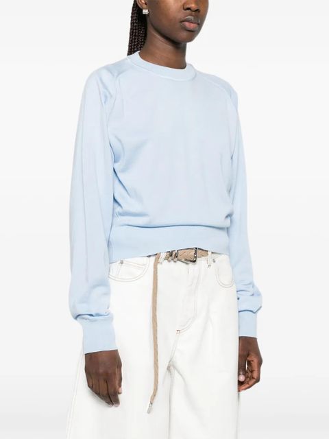 Jacquemus Le Sweater J logo-embroidered crew-neck sweater - Blue