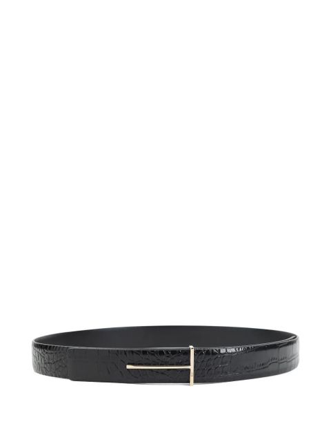 TOM FORD crocodile-effect metal belt - Black - zdjęcie produktu nr 1