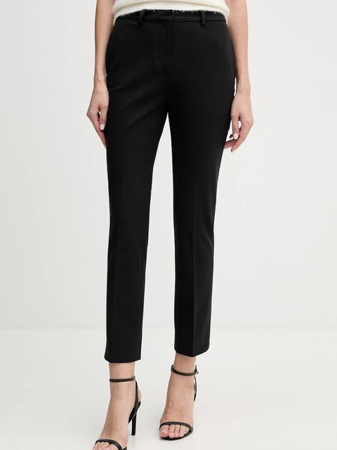 Tommy Hilfiger spodnie damskie kolor czarny dopasowane medium waist WW0WW48350 - zdjęcie produktu nr 1