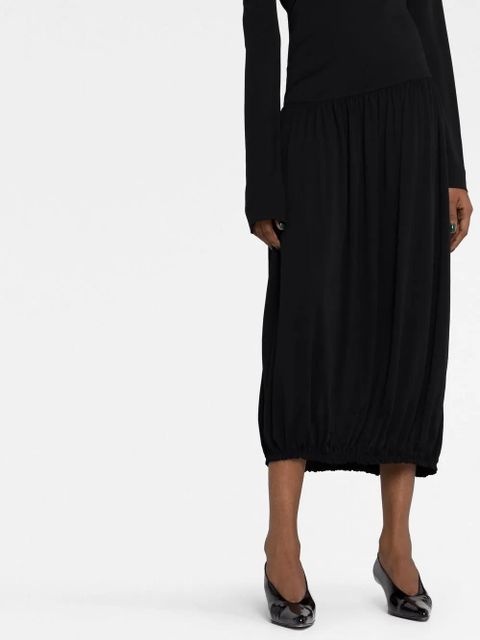Lanvin long-sleeve asymmetric midi dress - Black