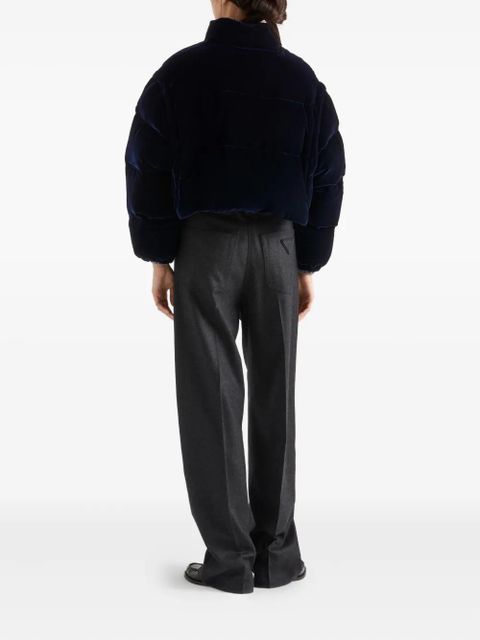 Prada velvet down jacket - Blue