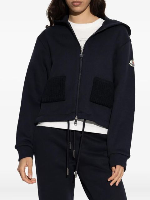 Moncler knitted pockets hoodie - Blue