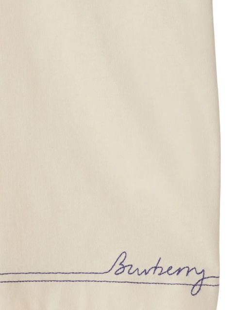 Burberry logo-embroidered cotton T-shirt - Neutrals - zdjęcie produktu nr 2
