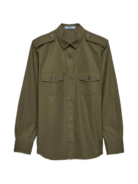 Prada cotton poplin shirt - Green - zdjęcie produktu nr 1