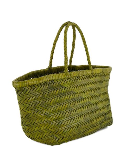 DRAGON DIFFUSION herringbone-weave leather tote bag - Green