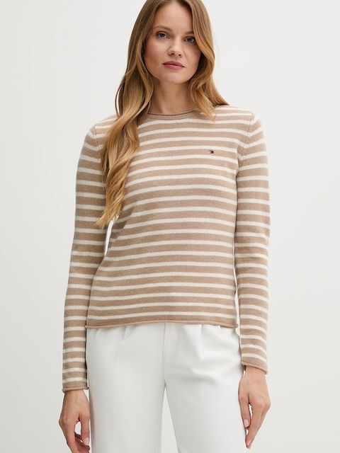 Tommy Hilfiger sweter wełniany damskie kolor granatowy lekkie WW0WW40264 - zdjęcie produktu nr 1