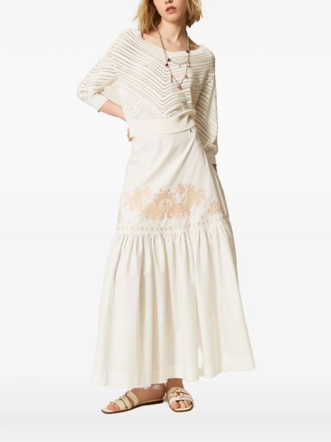 TWINSET V-neck pointelle-knit sweater - White - zdjęcie produktu nr 1