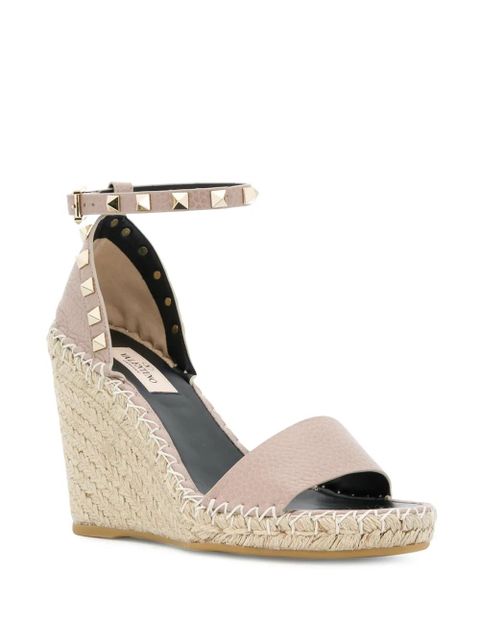 Valentino Garavani 105mm Double Rockstud wedge sandals - Neutrals