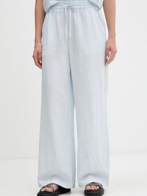Tommy Jeans spodnie damskie z lnem - zdjęcie produktu nr 1