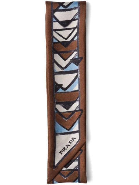 Prada geometric-print foulard - Brown - zdjęcie produktu nr 1