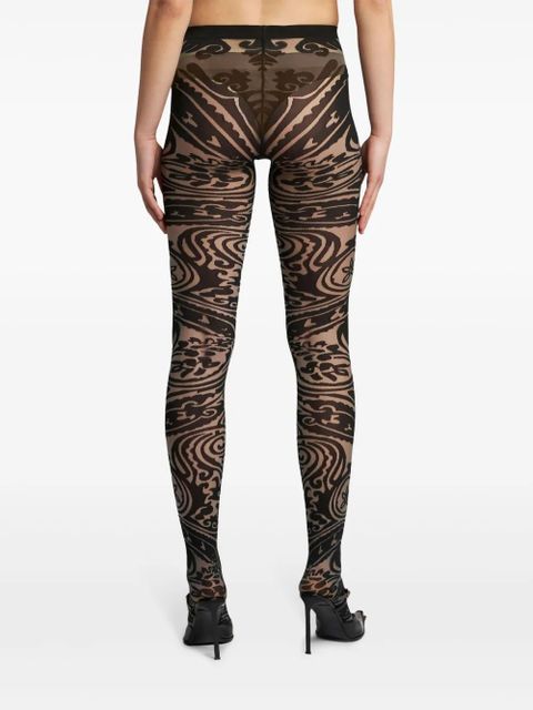 ETRO Paisley Tattoo tights - Black