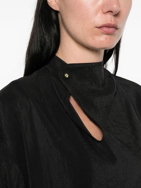 LEMAIRE soft collar ruffled top - Black