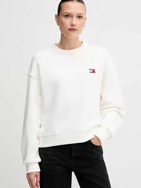 Tommy Jeans bluza bawełniana damska kolor biały gładka DW0DW19408 - zdjęcie produktu nr 1