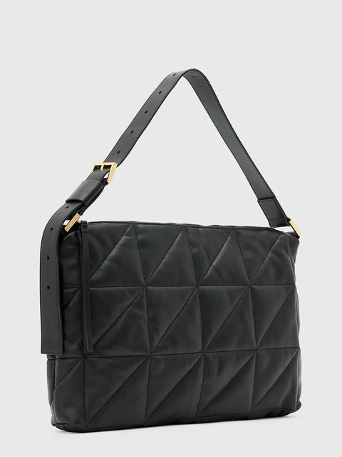 AllSaints torebka skórzana EDBURY kolor czarny W345XD