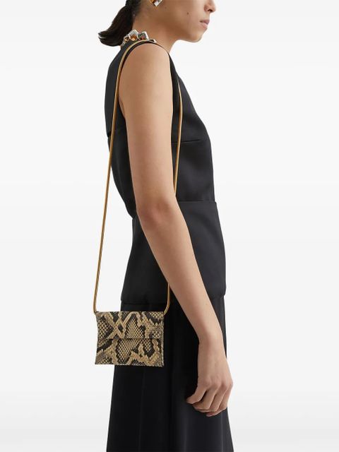 Jil Sander snakeskin-effect folded mini bag - Neutrals