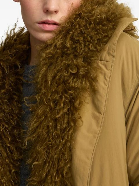 Yves Salomon lambshearling-trimmed down jacket - Brown