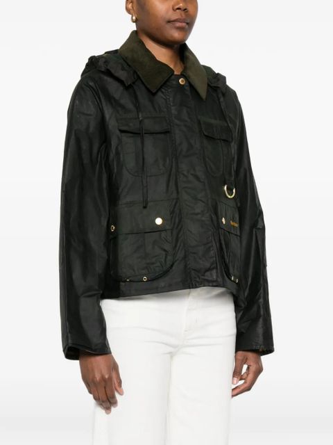 Barbour Liza Wax zip-up hooded jacket - Green