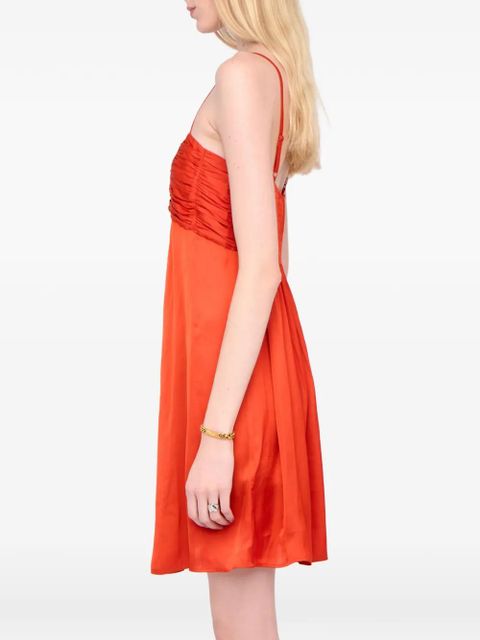 Zadig&Voltaire Rippies ruched-detail mini dress - Orange