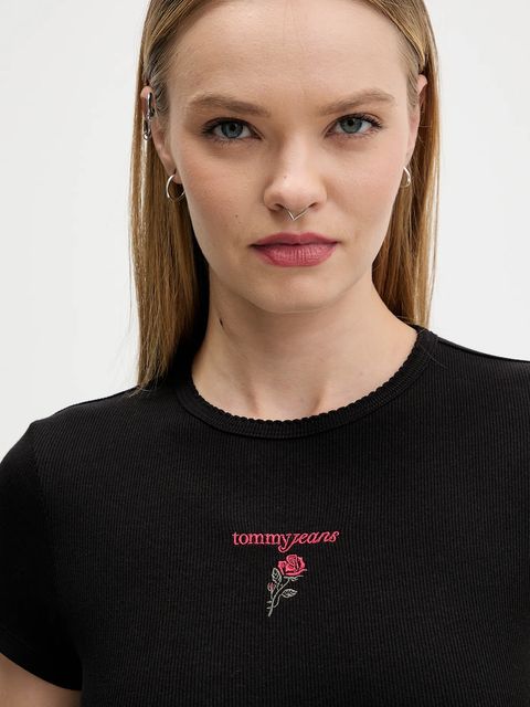 Tommy Jeans t-shirt damski kolor czarny DW0DW21787