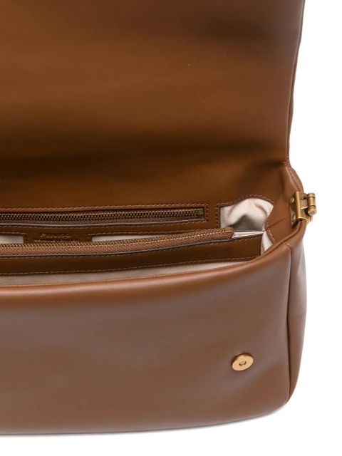 PINKO medium Click Soft Horizontal birds-detail shoulder bag - Brown