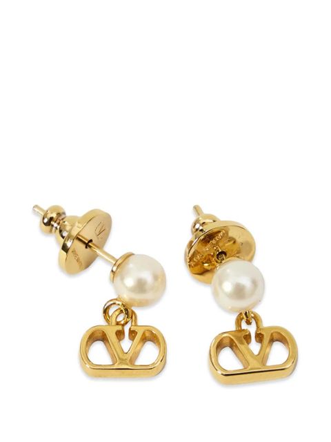 Valentino Garavani VLogo Signature pearl-detail earrings - Gold - zdjęcie produktu nr 1
