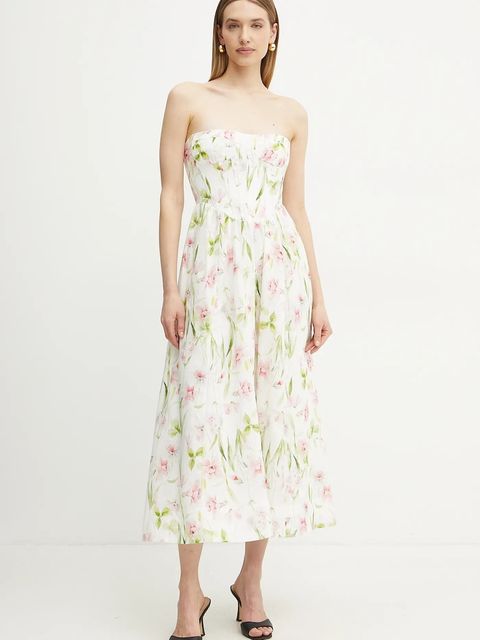 Bardot sukienka kolor biały midi rozkloszowana 58164DB3 - zdjęcie produktu nr 1