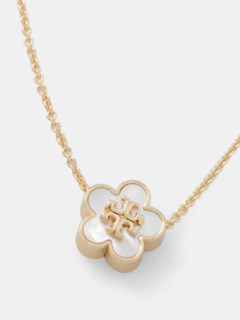 Tory Burch naszyjnik pozłacany Kira Flower Pendant - zdjęcie produktu nr 2