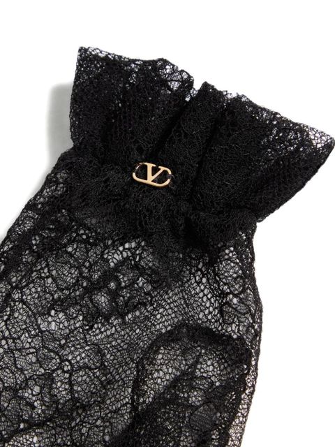 Valentino Garavani lace-embellished gloves - N06 BLACK/GOLD - zdjęcie produktu nr 2