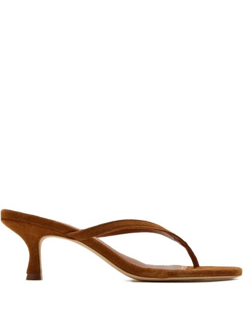 STAUD 60mm suede thong sandals - Brown - zdjęcie produktu nr 1