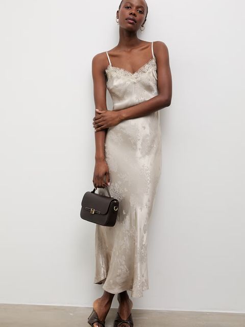 Answear.LAB sukienka bieliźniana z dodatkiem lnu - zdjęcie produktu nr 1