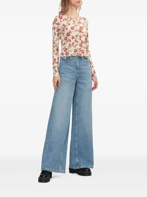 Free People floral-print button top - Neutrals - zdjęcie produktu nr 2