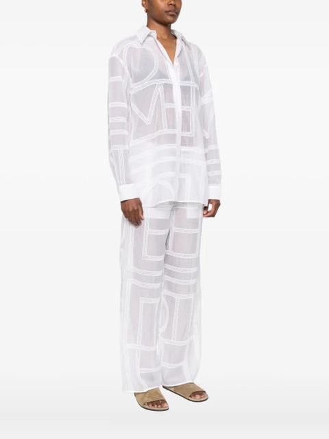 TOTEME geometric-pattern cotton shirt - White