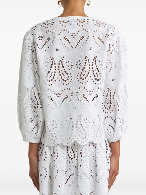 ETRO broderie-anglaise top - White