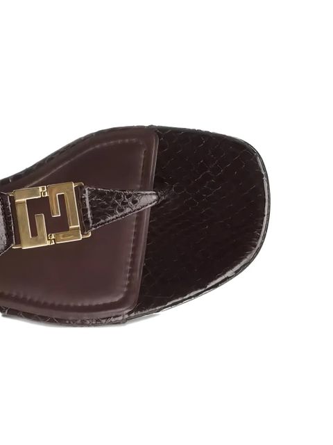 FENDI Fold logo-detail leather sandal - Brown
