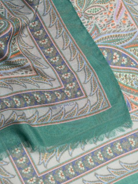 ETRO paisley-print silk scarf - Grey